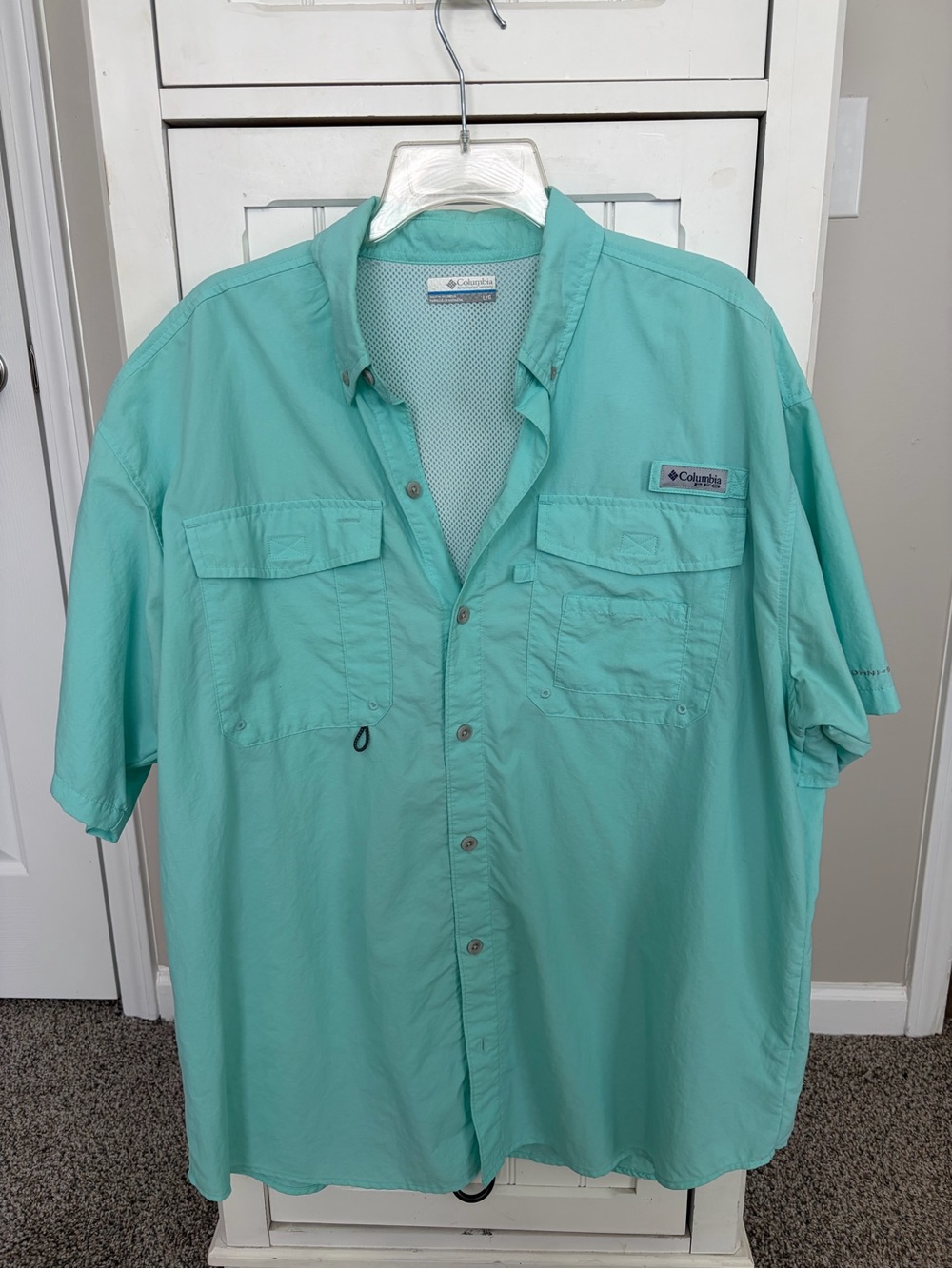 Columbia Men's Short Sleeve Fishing Shirt - Turquoise
